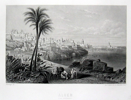 AFRIKA/Alte Stadtansichten - Algier - Alger, Ansicht über das Meer