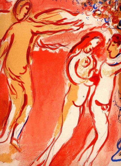 Adam und Eva - Vertreibung aus dem Paradies/Moderne Kunst -  Marc CHAGALL