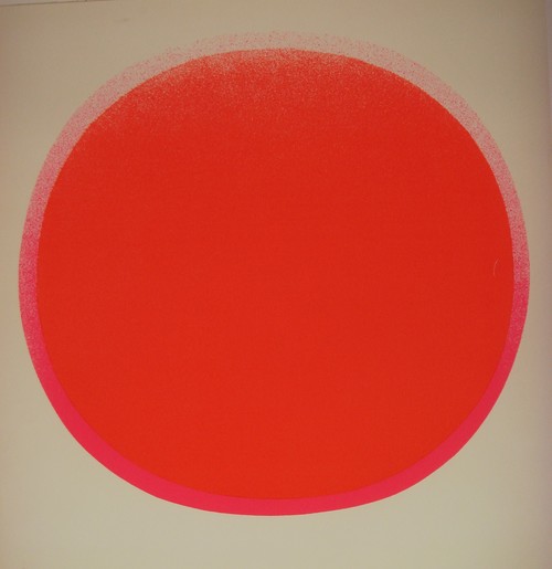 Orange / pinker  Kreis auf weiß/Moderne Kunst -  Rupprecht GEIGER