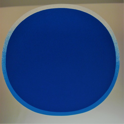 Blauer Kreis auf silber/Moderne Kunst -  Rupprecht GEIGER