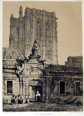 KÖLN/Alte Stadtansichten - Ansicht des Südturms von Norden