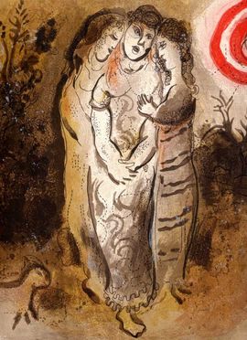 Naemi und ihre Schwiegertöchter/Moderne Kunst -  Marc CHAGALL