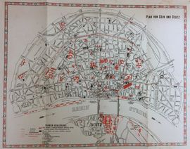 KÖLN/Alte Stadtansichten - Plan von Köln und Deutz