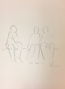 Sitzen, 3 LeuteI/Moderne Kunst -  Götz SAMBALE