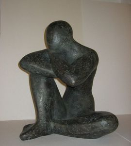 Sitzend, Junge/Moderne Kunst -  Selvino CAVEZZA