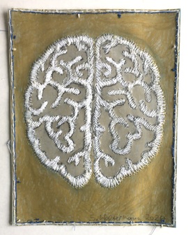 Gehirn auf gold, Votivbild 174/Moderne Kunst -  Susanne WALTERMANN