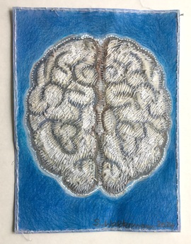 Gehirn auf blau, Votivbild 173/Moderne Kunst -  Susanne WALTERMANN