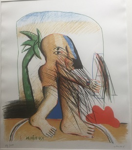 Figur mit Palme/Moderne Kunst -  Horst ANTES
