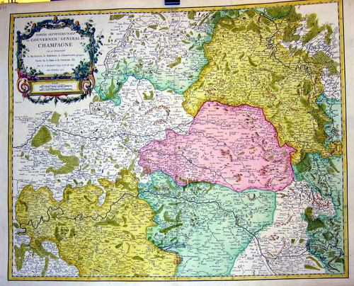 FRANKREICH/Alte Landkarten - Partie septentrionale du Gouvernement General de Champagne....