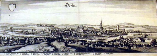 DÖBELN/Alte Stadtansichten - Gesamtansicht, auf einem Blatt mit Dresden