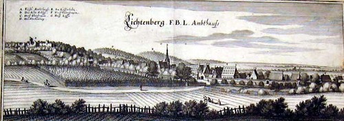 LICHTENBERG/Alte Stadtansichten - Gesamtansicht " Lichtenberg F.B.L. Ambthauß "