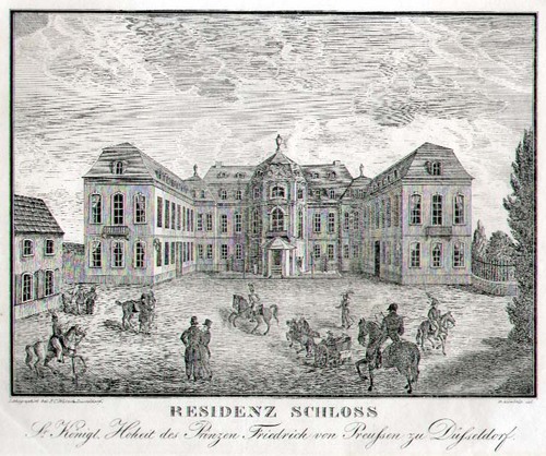DÜSSELDORF/Alte Stadtansichten - Residenz Schloss des Prinzen Friedrich von Preussen