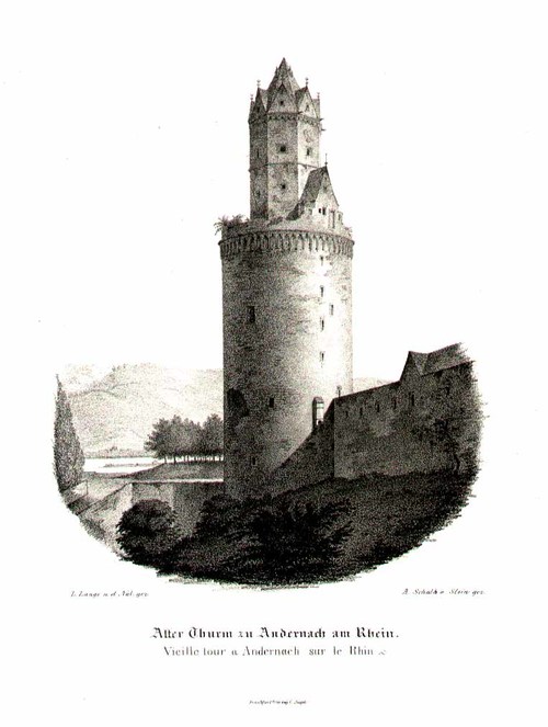 ANDERNACH/Alte Stadtansichten - Alter Turm zu Andernach am Rhein