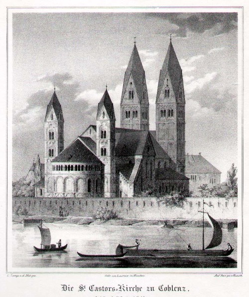 KOBLENZ/Alte Stadtansichten - Die Sankt Castors -  Kirche zu Coblenz
