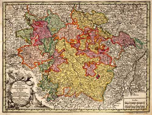 FRANKREICH/Alte Landkarten - Mappa geographica in qua ducatus Lotharingiae...