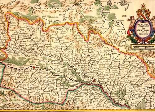 FRANKREICH/Alte Landkarten - Alsatia Landgrauiatus cum Suntgoia et Brisgoia
