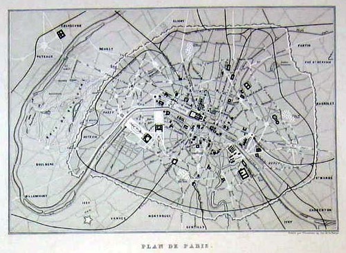 FRANKREICH/Alte Stadtansichten - Stadtplan - Plan de Paris