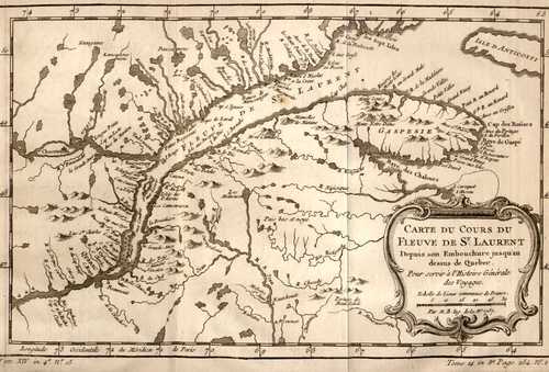 AMERIKA/Alte Landkarten - Kanada " Carte du Cours du Fleuve de St. Laurent..."