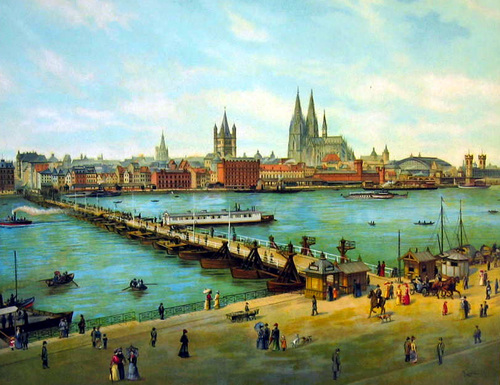KÖLN/Alte Stadtansichten - Ansicht von Köln am Rhein