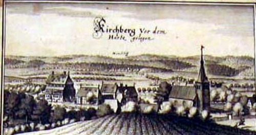 KIRCHBERG/Alte Stadtansichten - Gesamtansicht "Kirchberg vor dem Hartz gelegen"