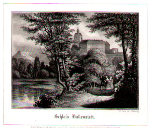 BALLENSTEDT/Alte Stadtansichten - Schloss Ballenstedt