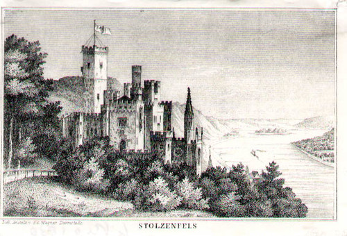 KAPELLEN/Alte Stadtansichten - Ansicht von Burg Stolzenfels