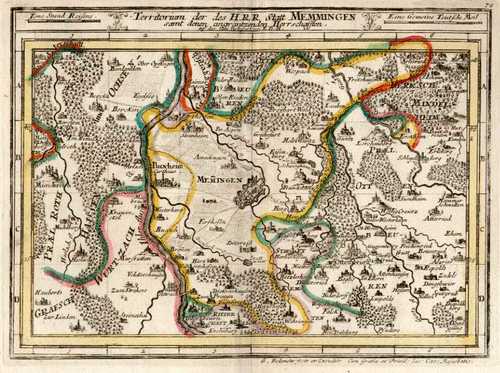 BAYERN/Alte Landkarten - Territorium der des H.R.R. Statt Memmingen samt denen angräntzenden Herrschafften