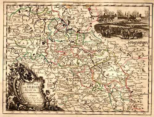 OSTEUROPA/Alte Landkarten - Le Duché de Silesie divisé en XVII Principautée