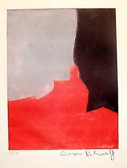 Composition rouge grise et noir/Moderne Kunst -  Serge POLIAKOFF