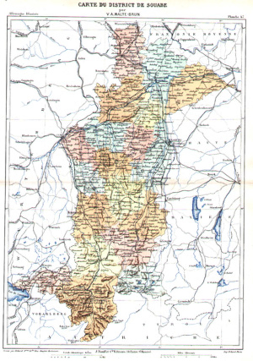 BADEN - WÜRTTEMBERG/Alte Landkarten - Carte du District de Souabe
