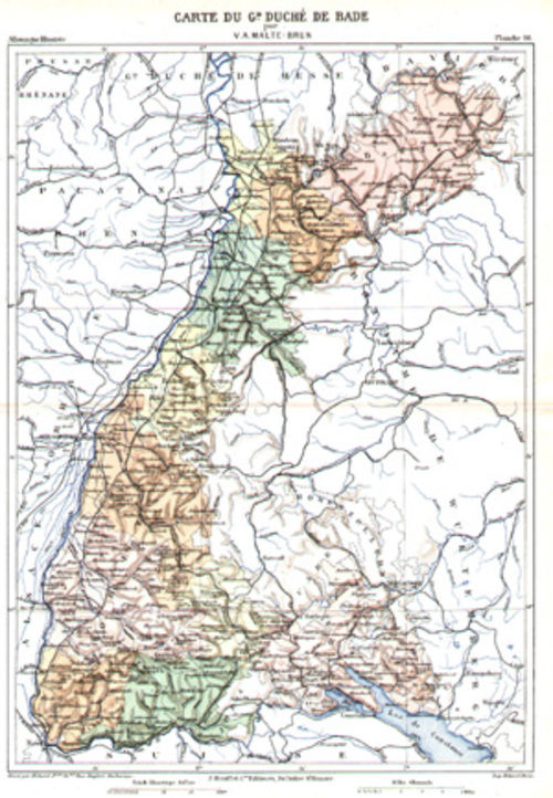 BADEN - WÜRTTEMBERG/Alte Landkarten - Carte du G.d Duché de Bade