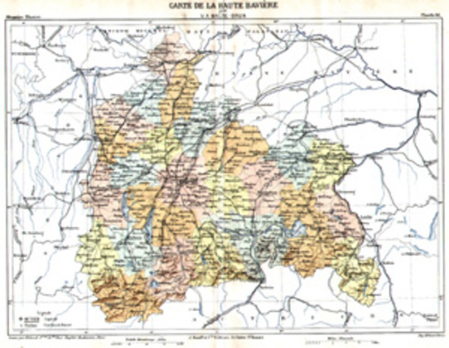 BAYERN/Alte Landkarten - Carte de la Haute Bavière