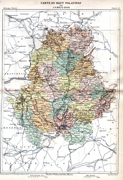 BAYERN/Alte Landkarten - Carte du Haut Palatinat