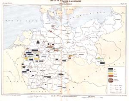 DEUTSCHLAND/Alte Landkarten - Carte de l'Empire d'Allemagne, Usines