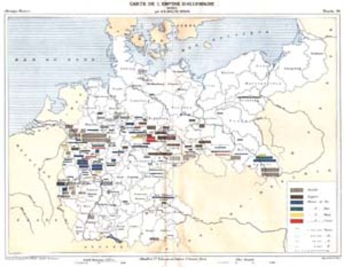 DEUTSCHLAND/Alte Landkarten - Carte de l'Empire d'Allemagne, Mines