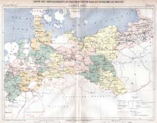 DEUTSCHLAND/Alte Landkarten - Carte des Emplacements et des Effectifs de Paix du Royaume de Prusse