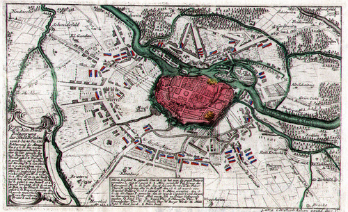 OSTEUROPA/Alte Stadtansichten - Breslau, Grund Riß u: Kön.Preuss. Belagerung der Stadt Breslau vom 8. bis 20. Dec.1757