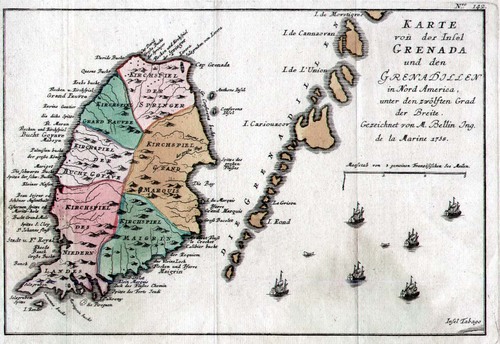 AMERIKA/Alte Landkarten - Karte von der Insel Grenada und den Grenadillen in Nord America, unter den zwölften Grad der Breite