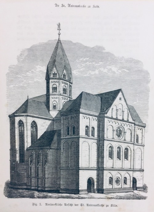 KÖLN/Alte Stadtansichten - Nordwestliche Ansicht der St. Andreaskirche zu Köln