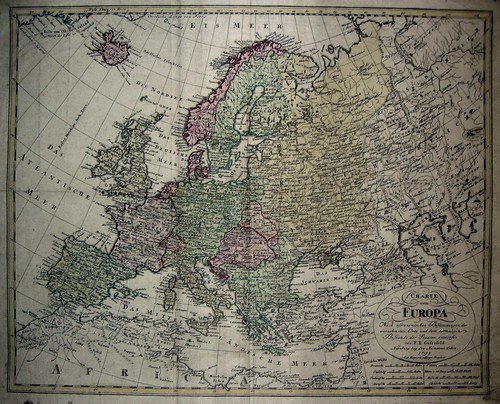 EUROPA/Alte Landkarten - Charte von Europa. Nach astronomischen Bestimmungen der vornehmsten Orte und dem dermaligen Bestande der Staaten entworfen