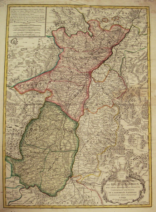 BADEN WÜRTTEMBERG/Alte Landkarten - Carte des Départements du haut et Bas-Rhin