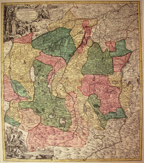 BAYERN/Alte Landkarten - Accurata Delineatio Epsicopat Frisingensis una cum Dynastia Burkrainensi et Comitatu Werdenfelsensi.