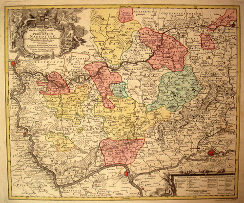 HESSEN/Alte Landkarten - Mappa geographica exhibens Principatum Nassoviae