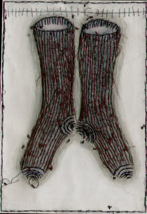 Socken ( Votivbild 134 )/Moderne Kunst -  Susanne WALTERMANN