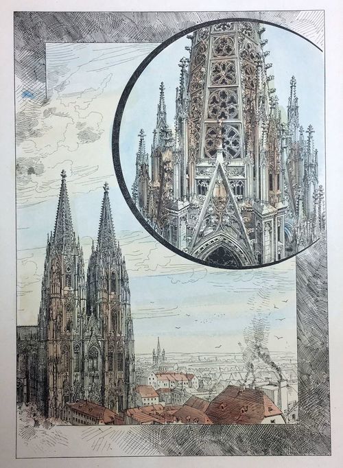 KÖLN/Alte Stadtansichten - Der Dom zu Köln, Cathédrale de Cologne