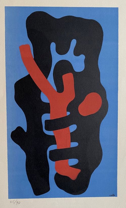 Éléments sur fond bleu/Moderne Kunst -  Fernand LEGER
