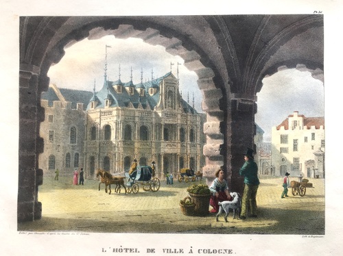 KÖLN/Alte Stadtansichten - L'Hotel de ville à Cologne, Rathaus zu Köln